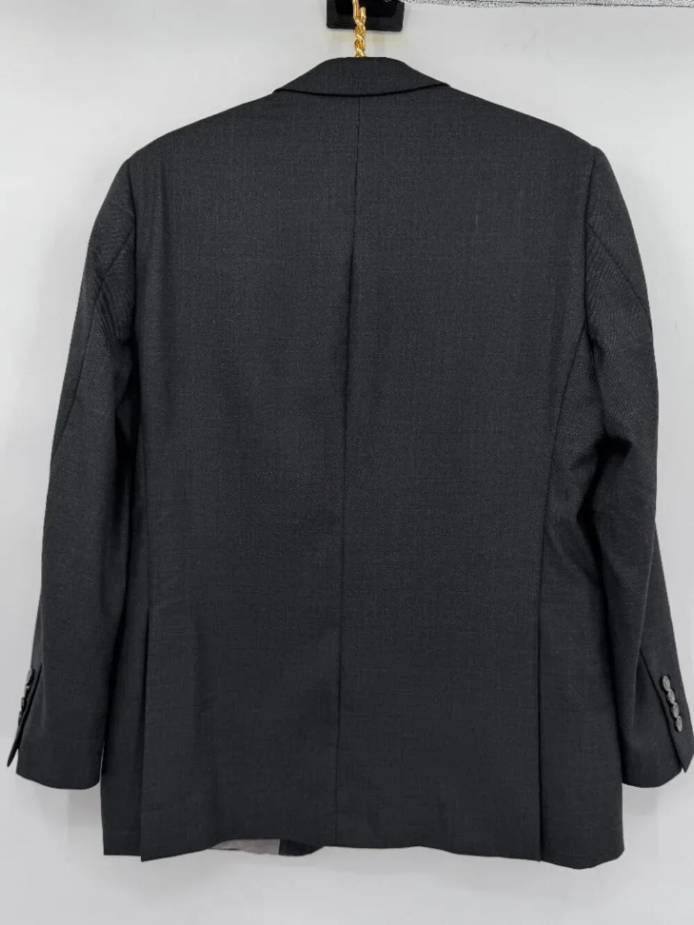 Indochino Charcoal Gray 100% Wool Blazer 42R Tailored Custom Suit Jacket Men